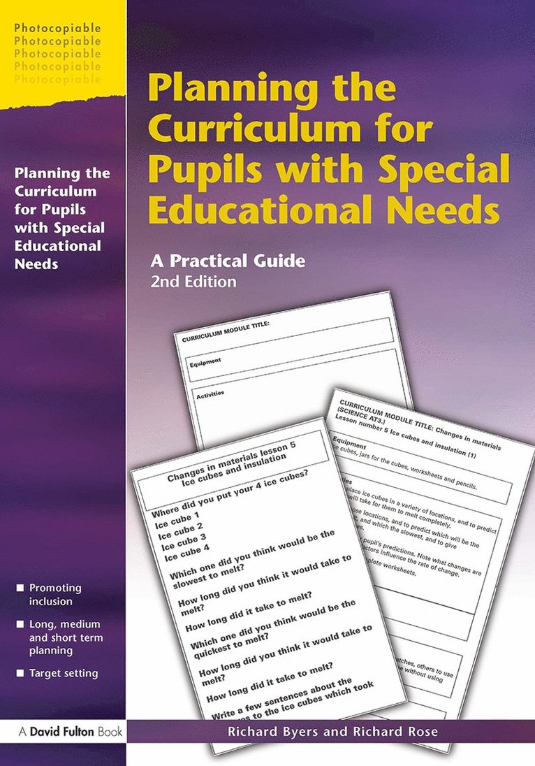 Planning the Curriculum for Pupils with Special Educational Needs