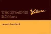 bokomslag Triumph Vitesse 2-Litre Official Owners' Handbook