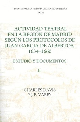 Actividad teatral en la regin de Madrid segn los protocolos de Juan Garca de Albertos, 1634-1660: II 1