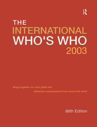 Europa Publications - Intl Whos Who 2003, Inbunden