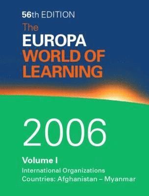 bokomslag World of Learning 2006 Volume 1