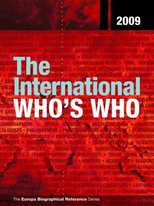 Europa Publications - International Who's Who 2009, Inbunden