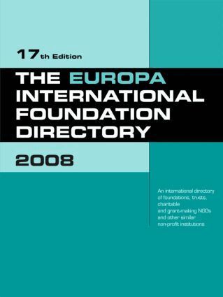 Europa Publications - Europa International Foundation Directory 2008, Inbunden