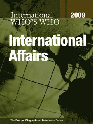Who's Who in International Affairs 2009