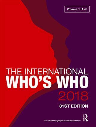 Europa Publications - International Who's Who 2018, Inbunden