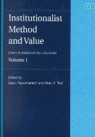 bokomslag Institutionalist Method and Value