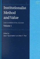 Sasan Fayazmanesh, Marc R. Tool - Institutionalist Method and Value, Inbunden