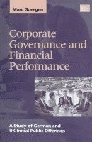 Marc Goergen - Corporate Governance and Financial Performance, Inbunden