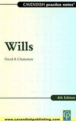 David Chatterton - Practice Notes on Wills, Häftad