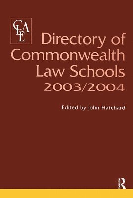 bokomslag Directory of Commonwealth Law Schools 2003-2004