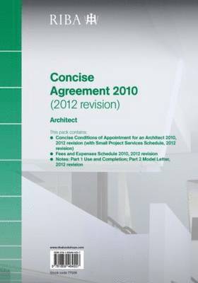 bokomslag RIBA Concise Agreement 2010 (2012 Revision): Architect