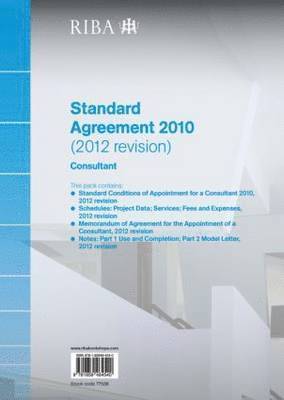 Riba Standard Agreement 2010 (2012 Revision): Consultant (Pack of 10)