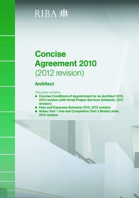 bokomslag RIBA Concise Agreement 2010 (2012 Revision): Architect (Pack of 10)