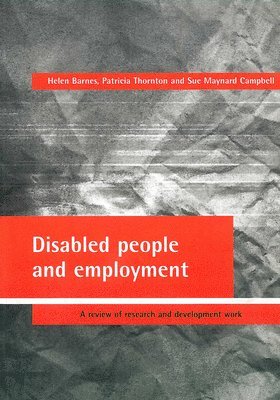 bokomslag Disabled people and employment