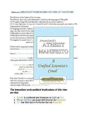 ArtemisSmith's ATHEIST MANIFESTO a Unified Scientist's Creed 1