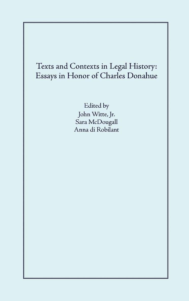 Texts and Contexts in Legal History 1