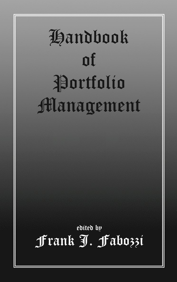 Handbook of Portfolio Management 1