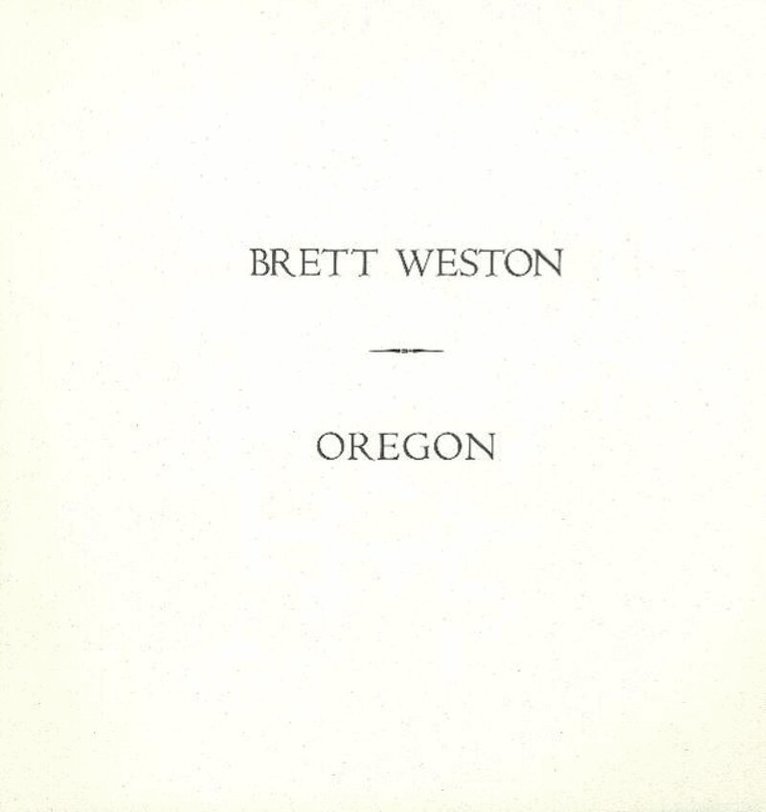 Brett Weston - Oregon, Häftad