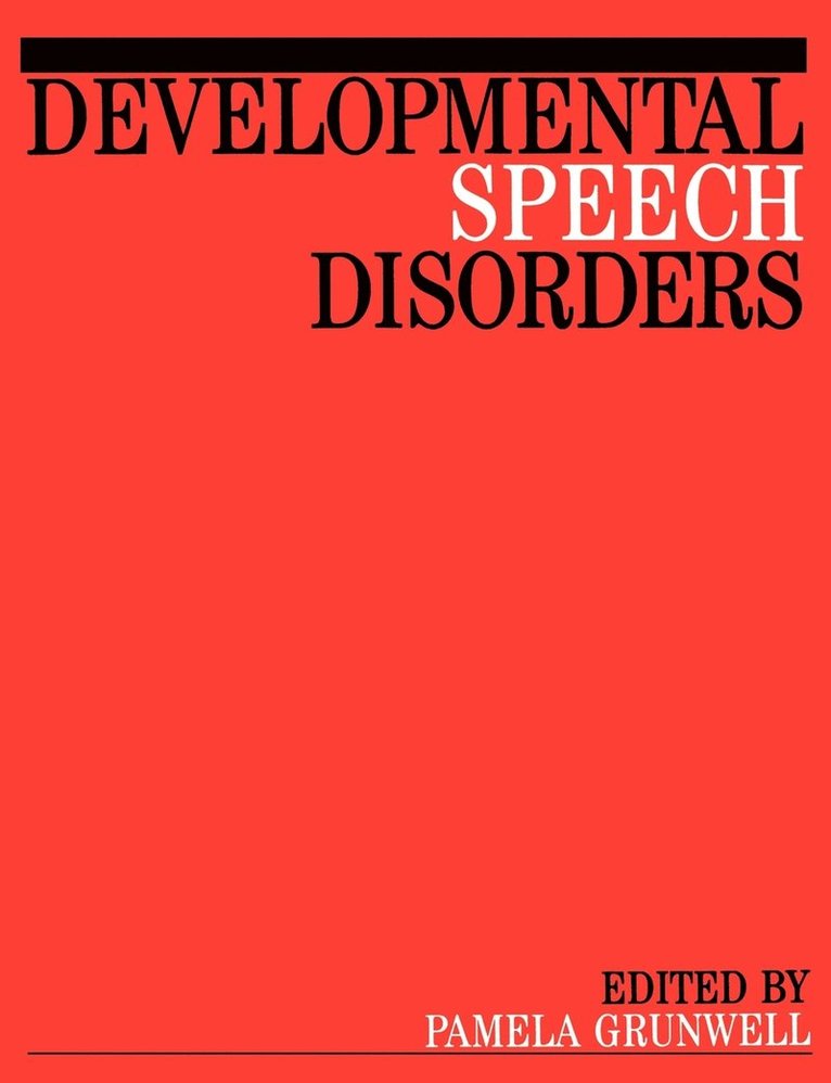 Developmental Speech Disorders 1