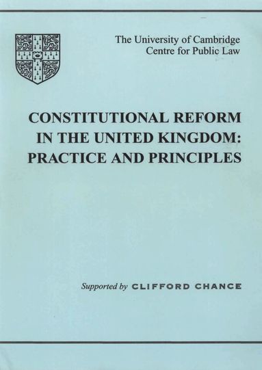 University of Cambridge Centre for Publi, Jack Beatson - Constitutional Reform in the United Kingdom, Häftad