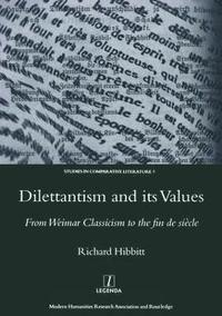 bokomslag Dilettantism and Its Values