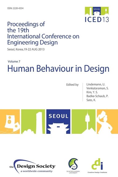Udo Lindemann, Srinivasan Venkataraman, Yong Se Kim - Proceedings of Iced13 Volume 7: Human Behaviour in Design, Häftad