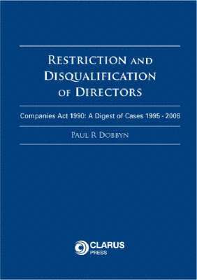 bokomslag Restriction and Disqualification of Directors