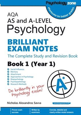 bokomslag AQA AS and A-level Psychology BRILLIANT EXAM NOTES (Year 1)