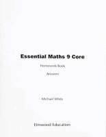 Michael White - Essential Maths 9 Core Homework Answers, Häftad