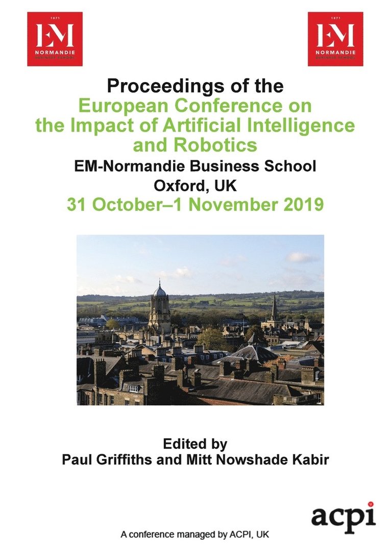 Paul Griffiths - ECIAIR 2019 - Proceedings of European Conference on the Impact of Artificial Intelligence and Robotics, Häftad