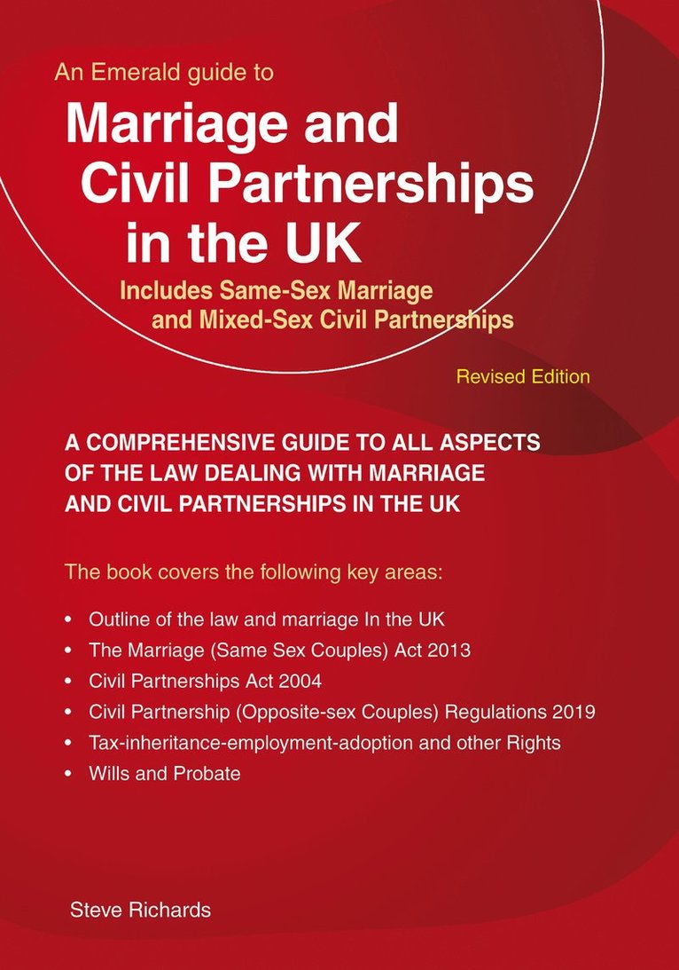 Steve Richards - Marriage and Civil Partnerships in the UK, Häftad