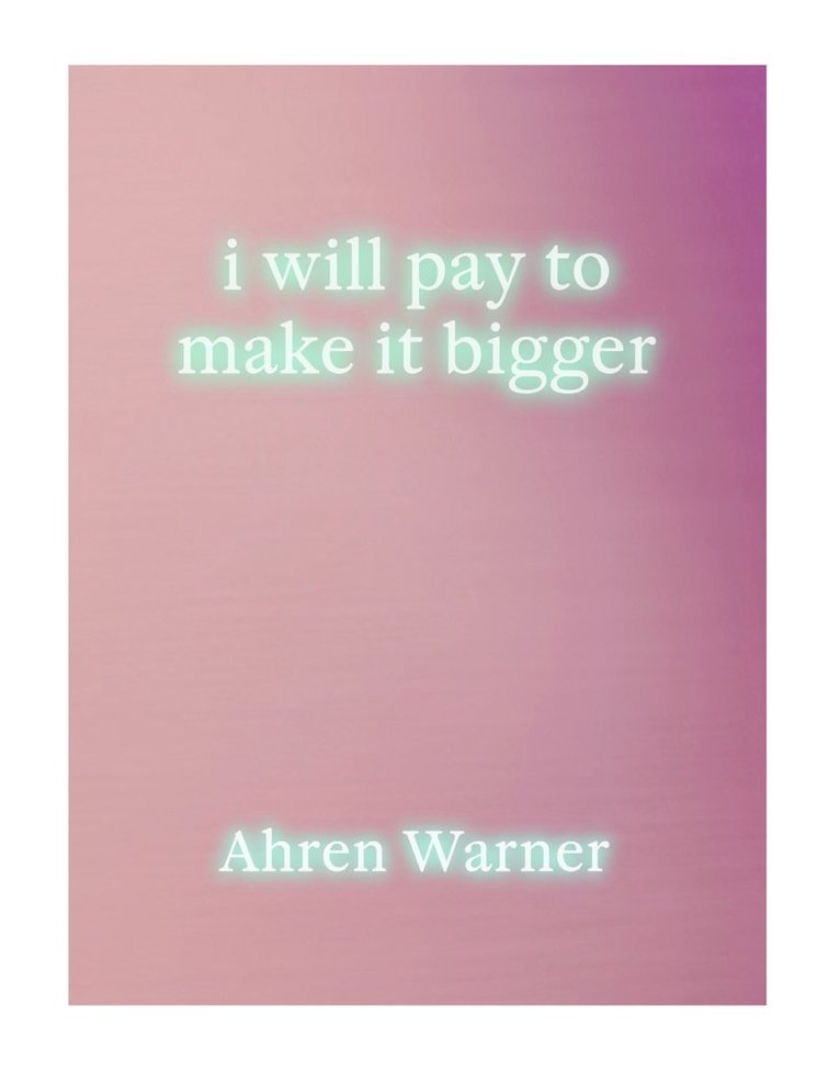 Ahren Warner - i will pay to make it bigger, Häftad