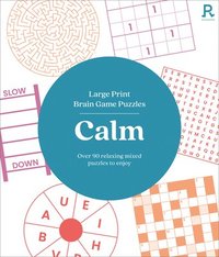 bokomslag Large Print Brain Game Puzzles - Calm (Puzzle Book for Adults)