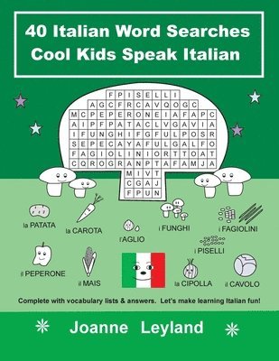 bokomslag 40 Italian Word Searches Cool Kids Speak Italian