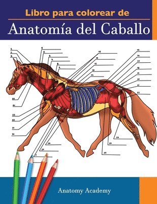 bokomslag Libro para colorear de Anatoma del Caballo