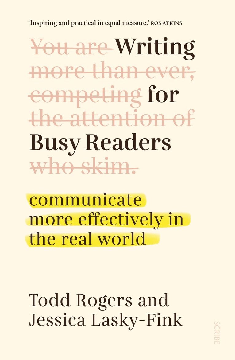 Todd Rogers, Jessica Lasky-Fink - Writing for Busy Readers, Häftad