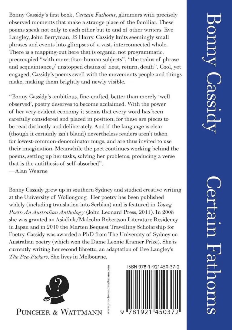 Bonny Cassidy - Certain Fathoms, Häftad. Tillgänglighet: Lägg i varukorg