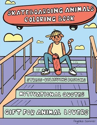 Skateboarding Animals Coloring Book 1