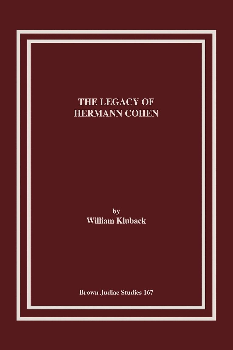 Legacy of Hermann Cohen