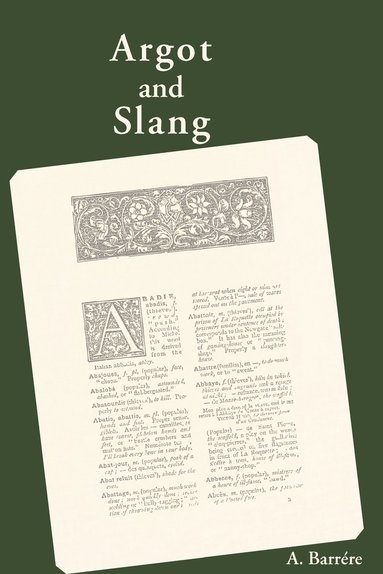 bokomslag Argot and Slang