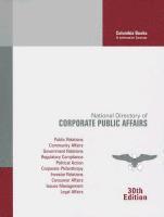 National Directory of Corporate Public Affairs: 2012 1
