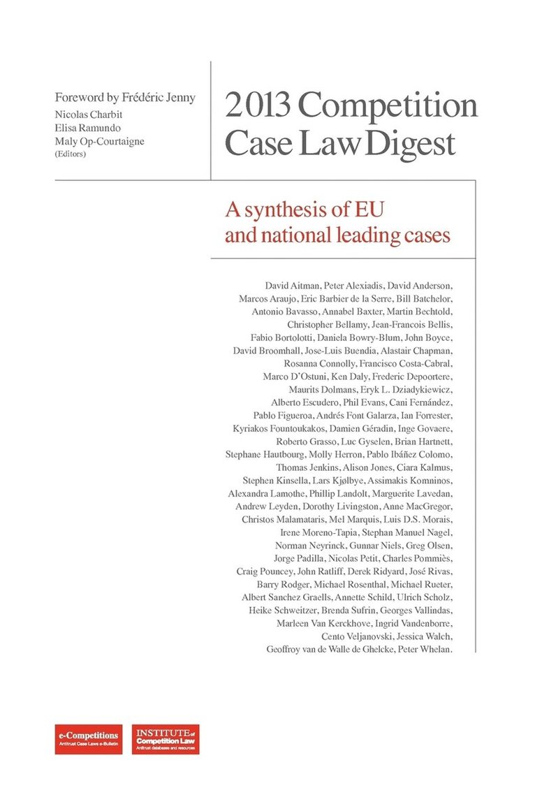 2013 Competition Case Law Digest A synthesis of EU and national leading case