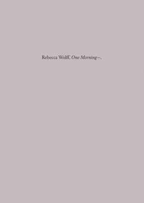bokomslag One Morning-