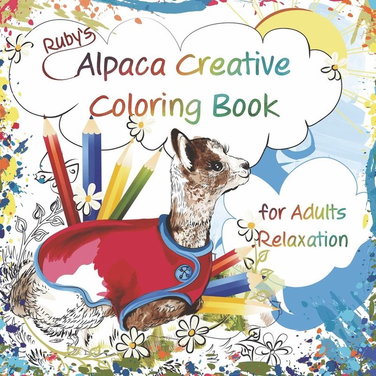 Ruby's Alpaca Creative Coloring Book for Adults Relaxation 1