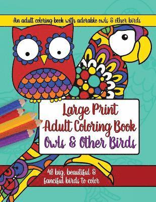 Large Print Adult Coloring Book: Owls and Other Birds 1