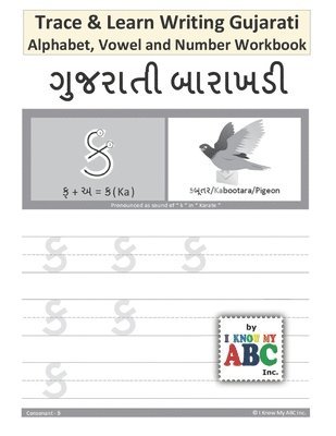 Trace and Learn Writing Gujarati Alphabet, Vowel and Number Workbook: Gujarati Barakhadi Nee Chopadee 1