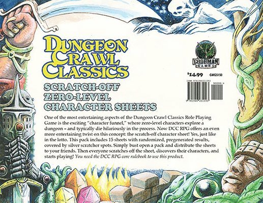 Na - DCC RPG 0-Level Scratch Off Character Sheets, Inbunden