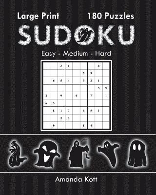 bokomslag Large Print Sudoku Book 3 - Halloween Edition: 180 Easy to Hard Puzzles