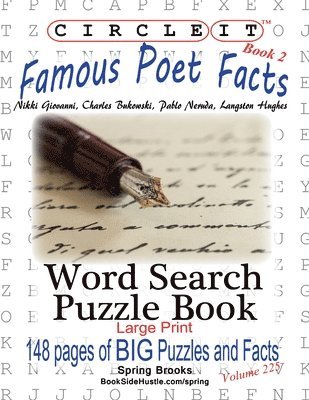 Circle It, Famous Poet Facts, Book 2, Word Search, Puzzle Book 1