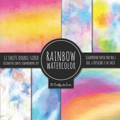 Rainbow Watercolor Scrapbook Paper Pad Vol.1 Decorative Crafts Scrapbooking Kit Collection for Card Making, Origami, Stationary, Decoupage, DIY Handmade Art Projects 1